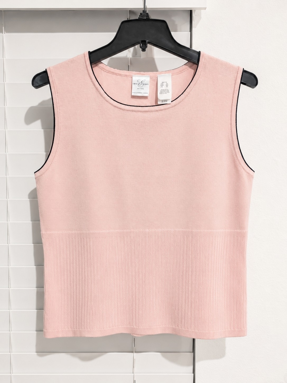 Emma James Petite Pink Sleeveless Knit Shell Top XL Classic Preppy